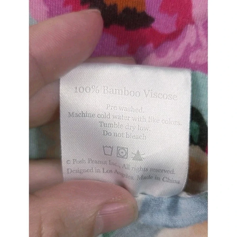 Posh Peanut Bamboo Swaddle Blanket Floral Pink Blue‎ Baby Blanket